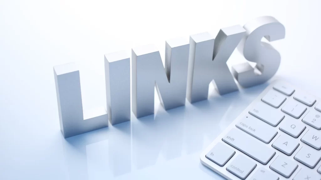 Links and keyboard highlighting the importance of creative link building strategies for SEO success.