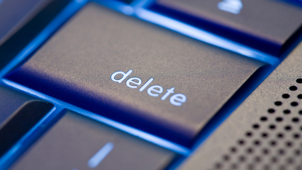 Finger pointing at link building strategies with a focus on deleting unnecessary content from Confluence.